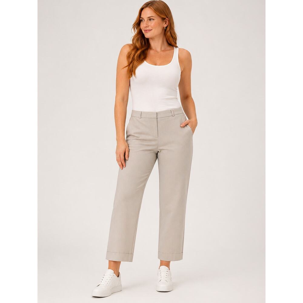 Rachel Zoe Wide Leg Trousers Size 8 Beige Tan High Rise Dress Pants Work Career